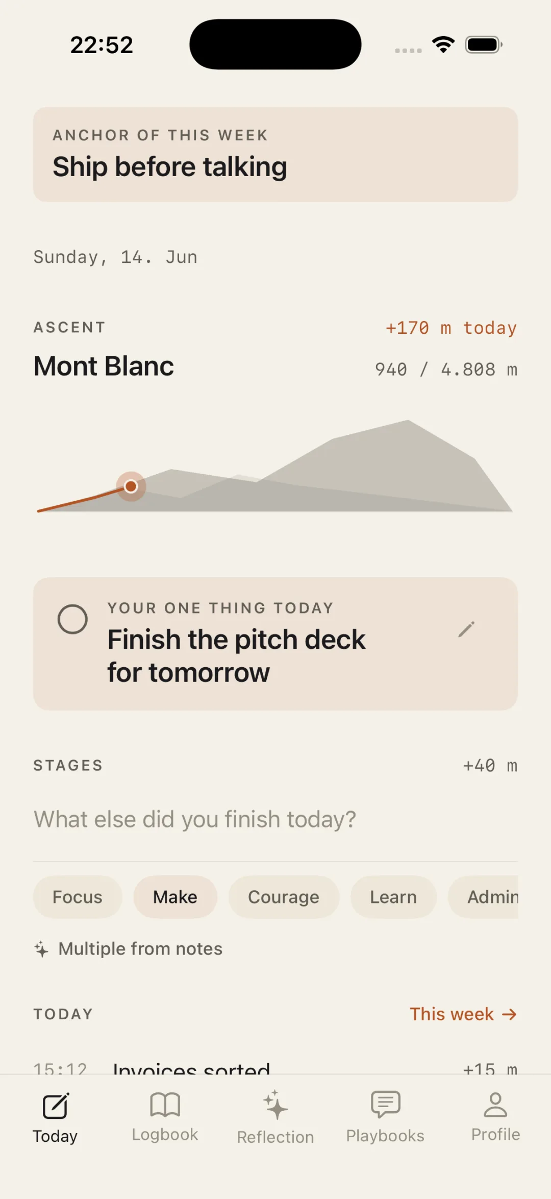 Hokd en iPhone — lo único de hoy en el cuaderno